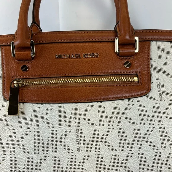 MICHAEL KORS SELMA LARGE SELMA VANILLA TAN‎ SATCHEL SHOULDER BAG - Picture 5 of 14